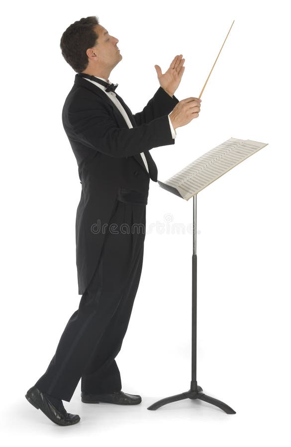 Orchestra Conductor on White Stock Photo Image of chamber, directing 3801024