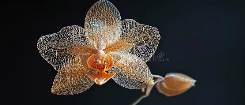 Orchid with Delicate Filigree Petals vector illustration