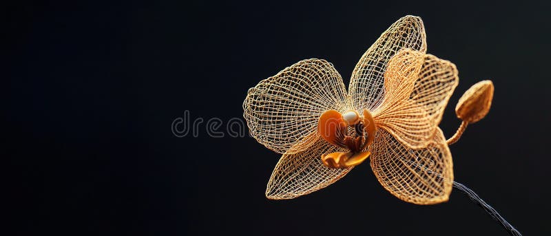 Orchid with Delicate Filigree Petals royalty free illustration