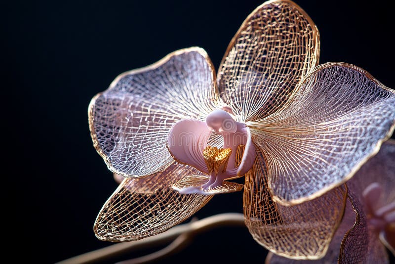 Orchid with Delicate Filigree Petals royalty free illustration