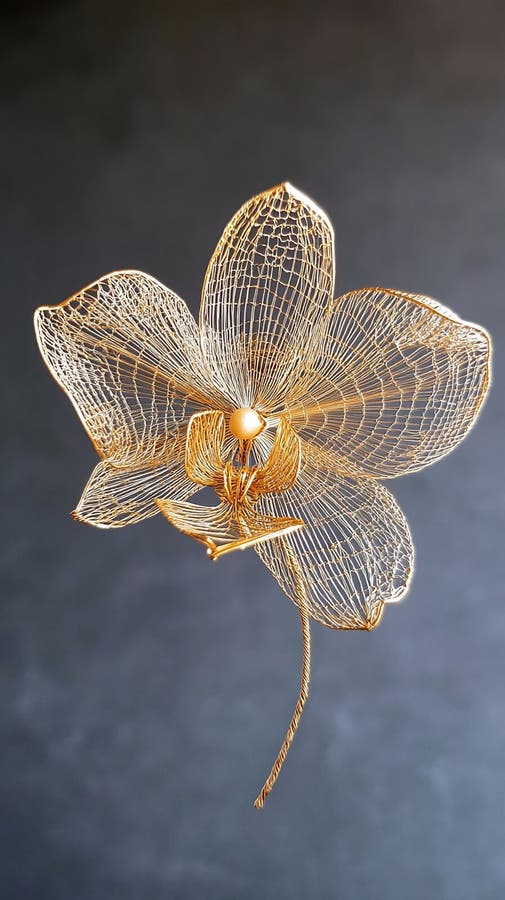 Orchid with Delicate Filigree Petals stock illustration