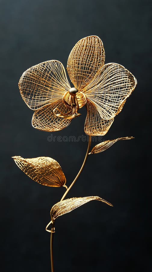 Orchid with Delicate Filigree Petals stock illustration