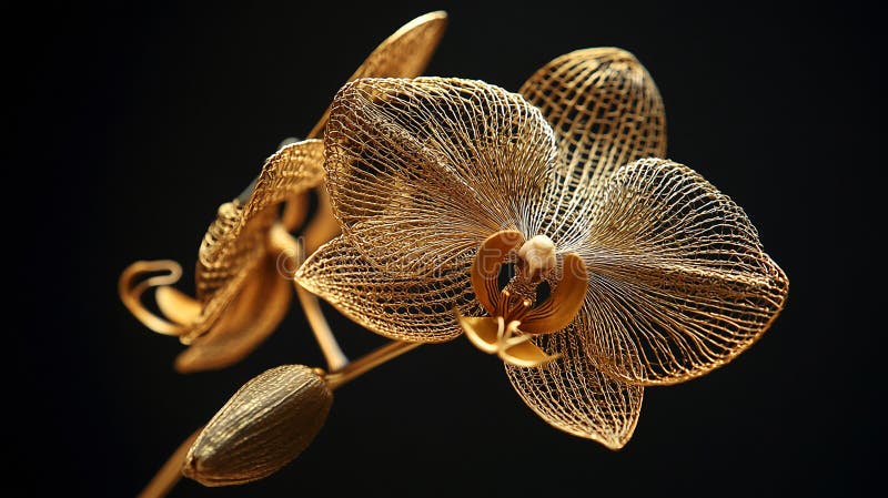 Orchid with Delicate Filigree Petals stock illustration