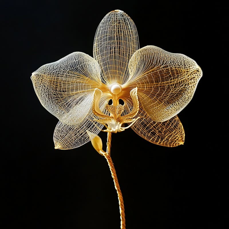 Orchid with Delicate Filigree Petals royalty free illustration