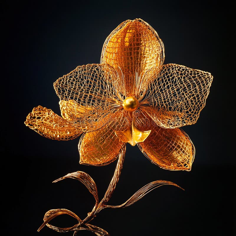 Orchid with Delicate Filigree Petals royalty free illustration