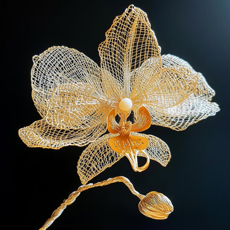 Orchid with Delicate Filigree Petals vector illustration