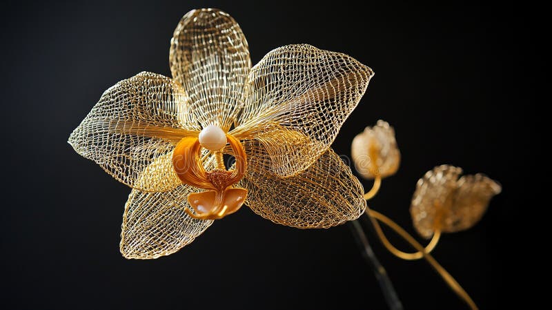 Orchid with Delicate Filigree Petals vector illustration