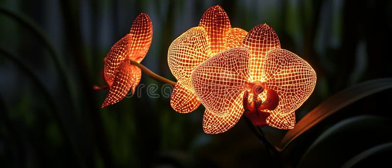 Orchid with Geometric Designs Embedded in Its Petals royalty free illustration