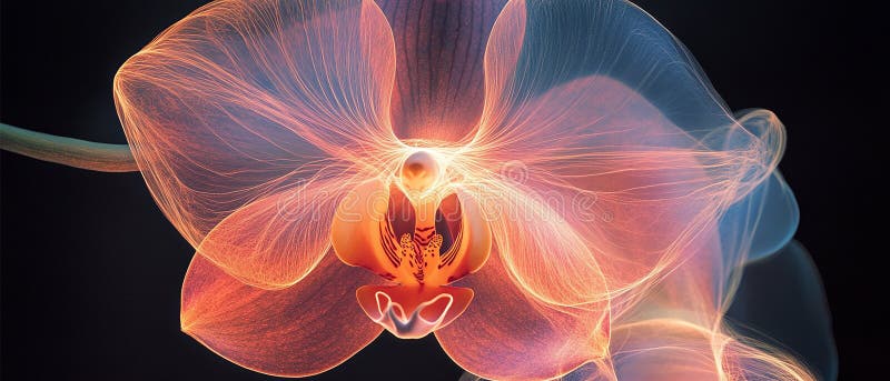 Orchid with Intricate Glowing Filaments royalty free illustration