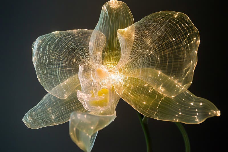 Orchid with Intricate Glowing Filaments royalty free illustration