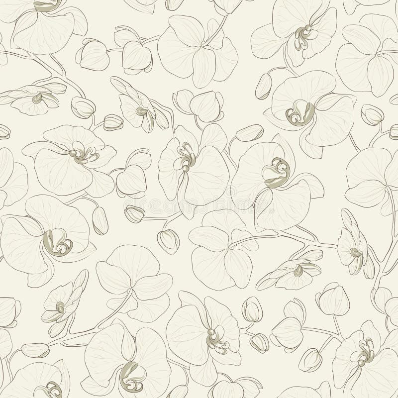 Orchid seamless pattern.