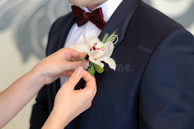 Orchidee Boutonniere stock foto Orchidee Boutonniere stock foto
