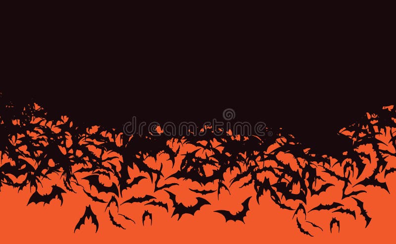 Orda del pipistrello di Halloween che pilota i pipistrelli neri illustrazione di stock Orda del pipistrello di Halloween che pilota i pipistrelli neri illustrazione di stock