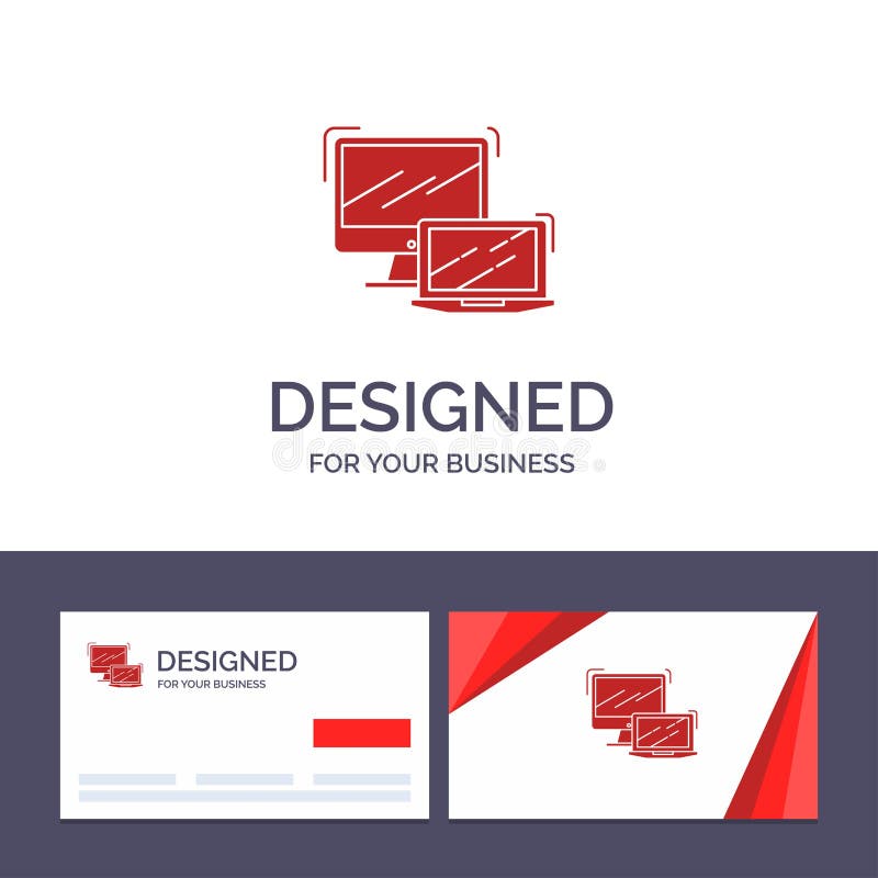 Ordenador de visita de la plantilla creativa de la tarjeta y del logotipo, negocio, ordenador portátil, MacBook, ejemplo del vect libre illustration Ordenador de visita de la plantilla creativa de la tarjeta y del logotipo, negocio, ordenador portátil, MacBook, ejemplo del vect libre illustration