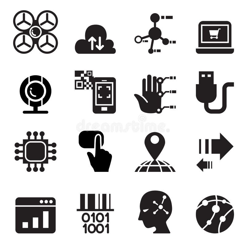 Ordenador y sistema electrónico del icono de la tecnología libre illustration Ordenador y sistema electrónico del icono de la tecnología libre illustration