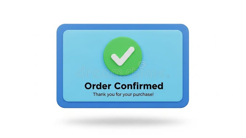 Order confirmed with green checkmark