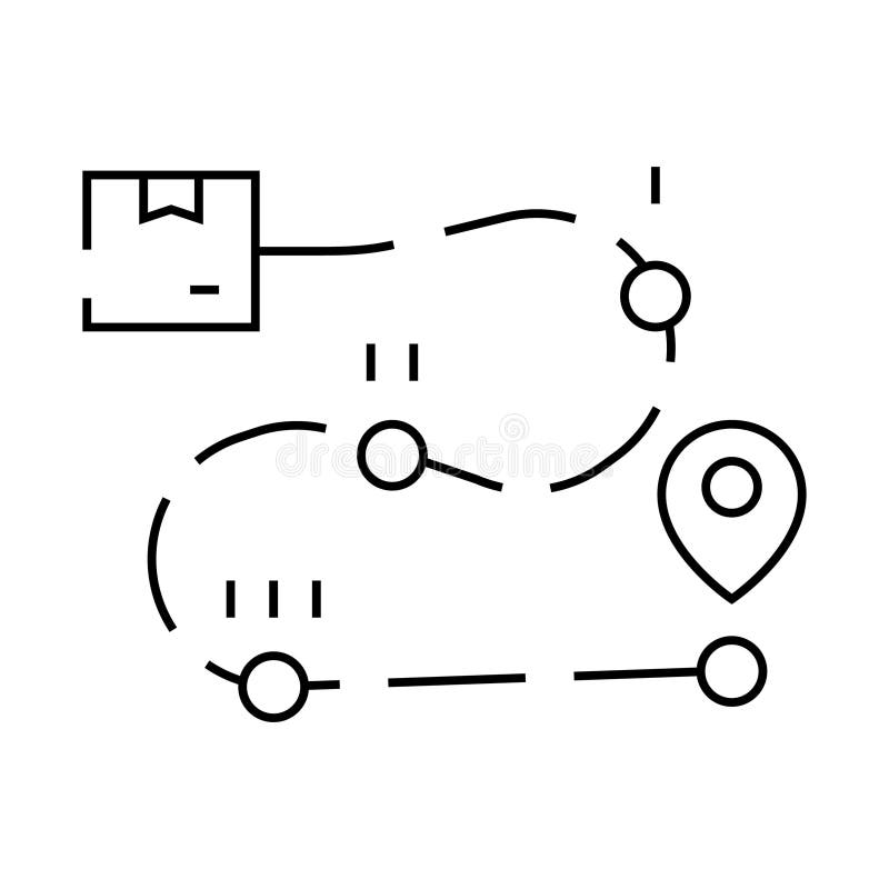 Order fulfillment business process line icon vector illustration vector illustration