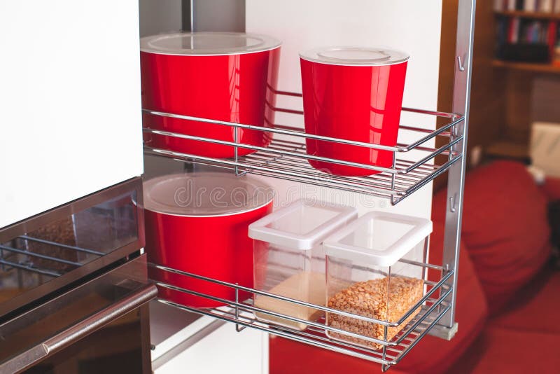 Order in the Kitchen. Storage System. Stock Photo Image of ideas