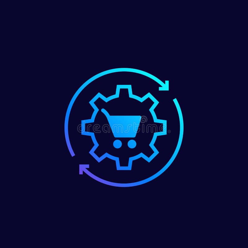 Order processing, e-commerce icon, vector