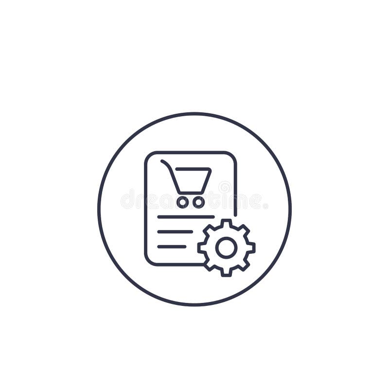 Order processing line vector icon