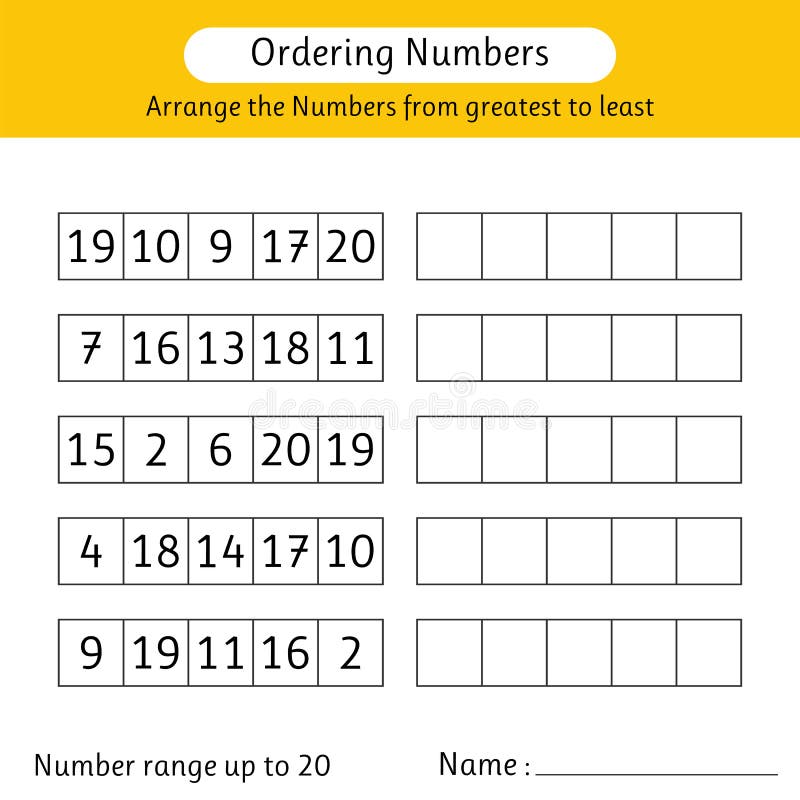 Ordering Numbers Worksheet. Arrange The Numbers From Greatest To Least