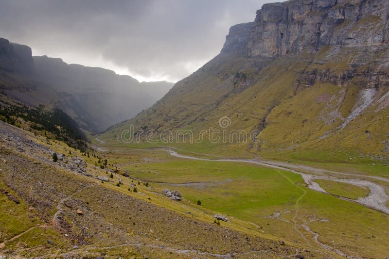 Ordesa valley - dark cloudy day.