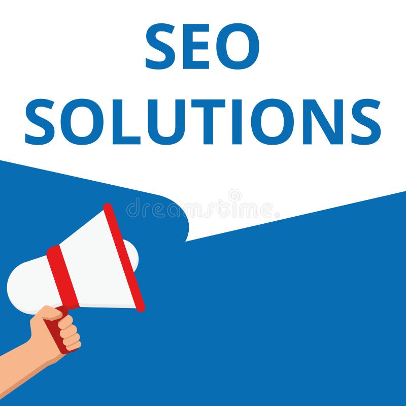 Ordhandstiltext Seo Solutions vektor illustrationer Ordhandstiltext Seo Solutions vektor illustrationer