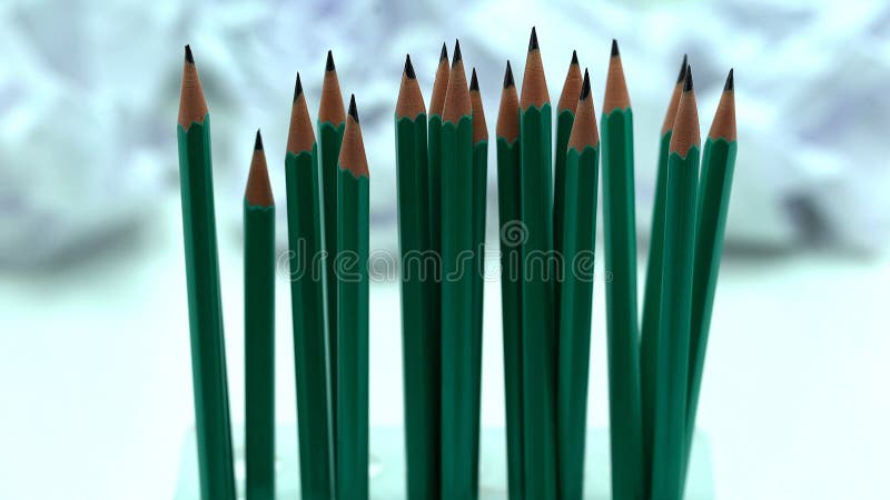 Ordinary wooden pencils, office stationery, business and school, similarity