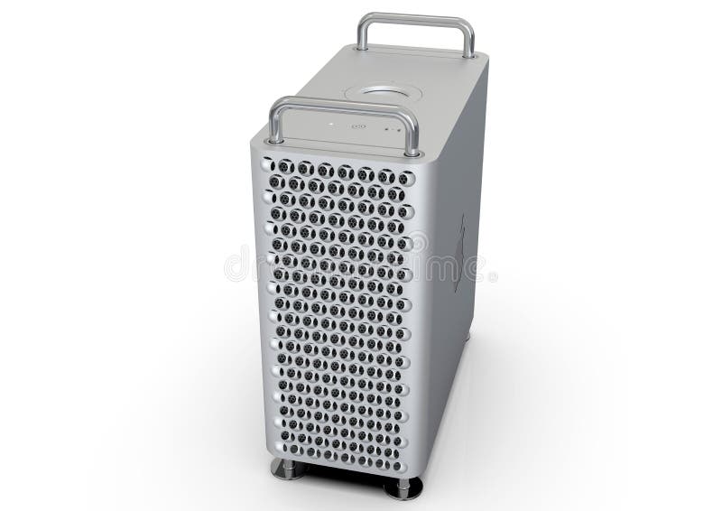 Ordinateur de bureau 2019 d'Apple Mac Pro, courbe illustration de vecteur Ordinateur de bureau 2019 d'Apple Mac Pro, courbe illustration de vecteur