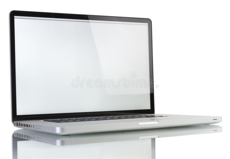 Ordinateur portatif avec l'écran blanc blanc image stock Ordinateur portatif avec l'écran blanc blanc image stock