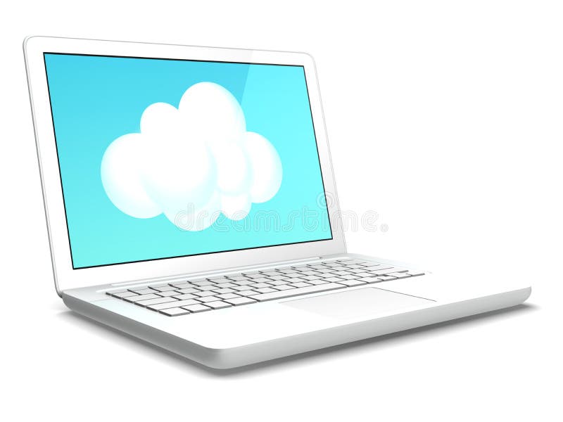 Ordinateur portatif et nuage illustration stock Ordinateur portatif et nuage illustration stock