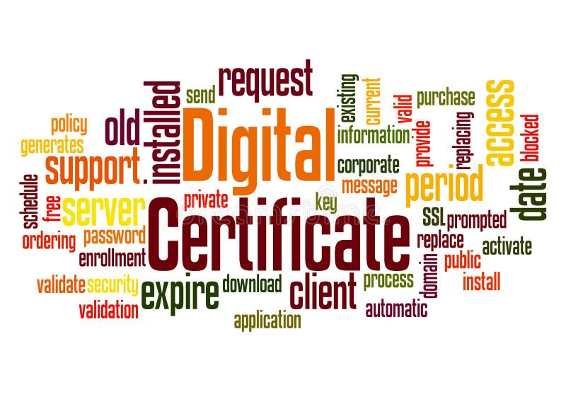 Ordmolnkoncept för digitalt certifikat 2 stock illustrationer