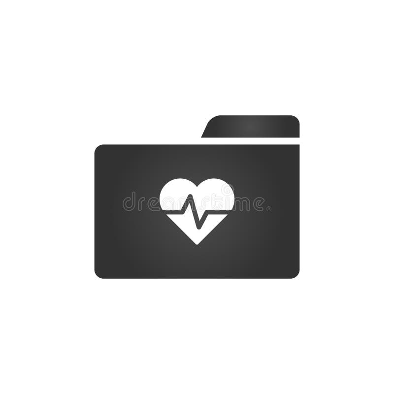 Ordner-Ikone mit Al mheart und Schlag in der modischen flachen Art lokalisiert auf weißem Hintergrund, für Ihr Websitedesign, APP stock abbildung Ordner-Ikone mit Al mheart und Schlag in der modischen flachen Art lokalisiert auf weißem Hintergrund, für Ihr Websitedesign, APP stock abbildung
