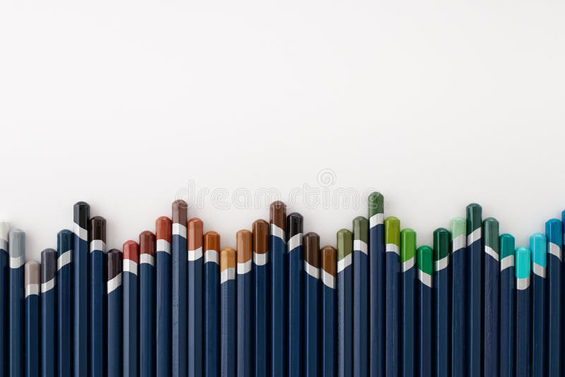 Ordning av kulöra blyertspennor