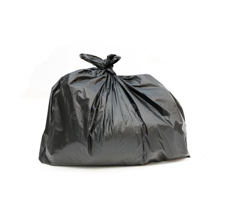 Close up of a garbage bag on white background. Close up of a garbage bag on white background