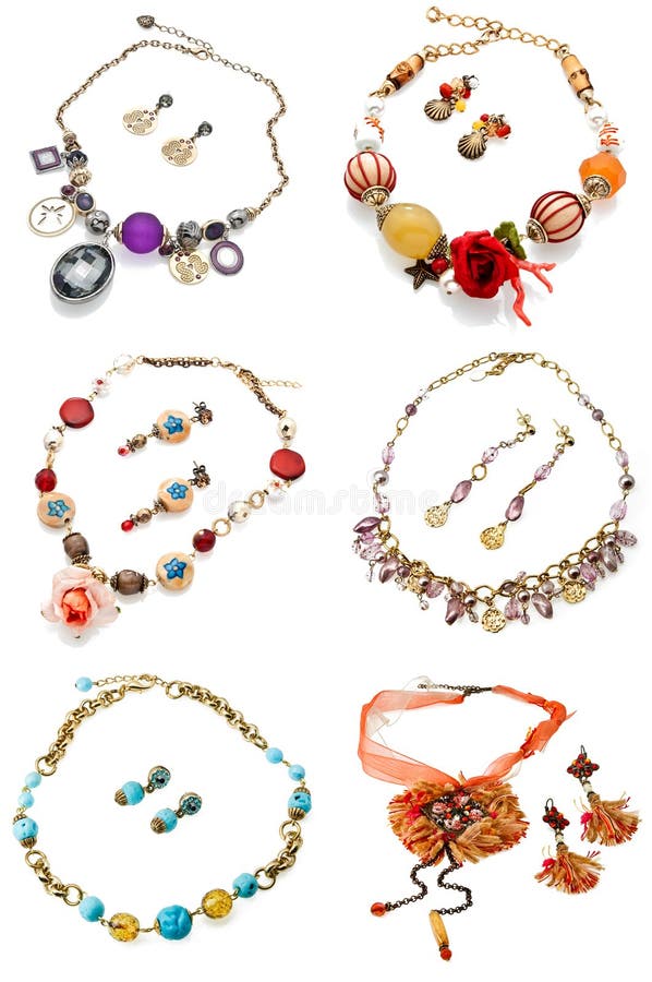 Orecchini con la collana fotografia stock libera da diritti Orecchini con la collana fotografia stock libera da diritti