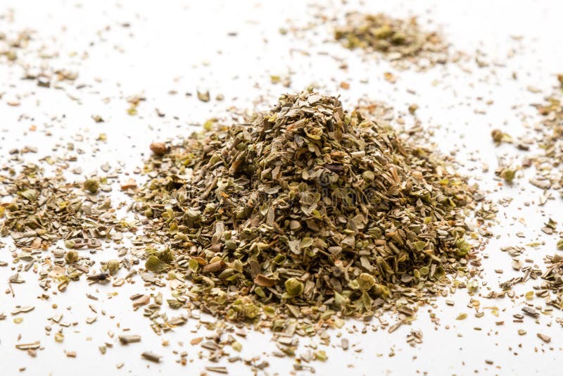 Oregano on white table stock image. Image of food, organic 70335009