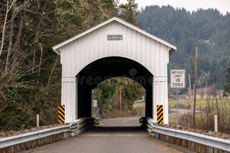 Oregon Covered Mosby Bridge Editorial Photo Image of america