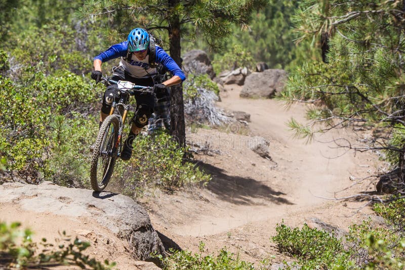 Alex Grediagin at the Lair Jump Park in Bend, Oregon Editorial Stock