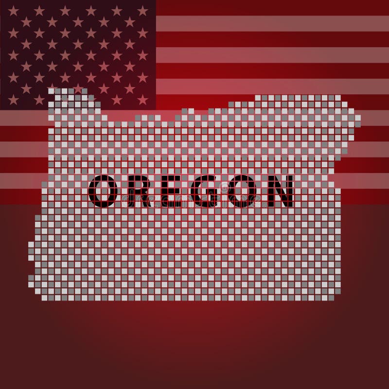 Oregon-Karte von geometrischen Quadraten, Teil der Vereinigten Staaten von Amerika vektor abbildung Oregon-Karte von geometrischen Quadraten, Teil der Vereinigten Staaten von Amerika vektor abbildung