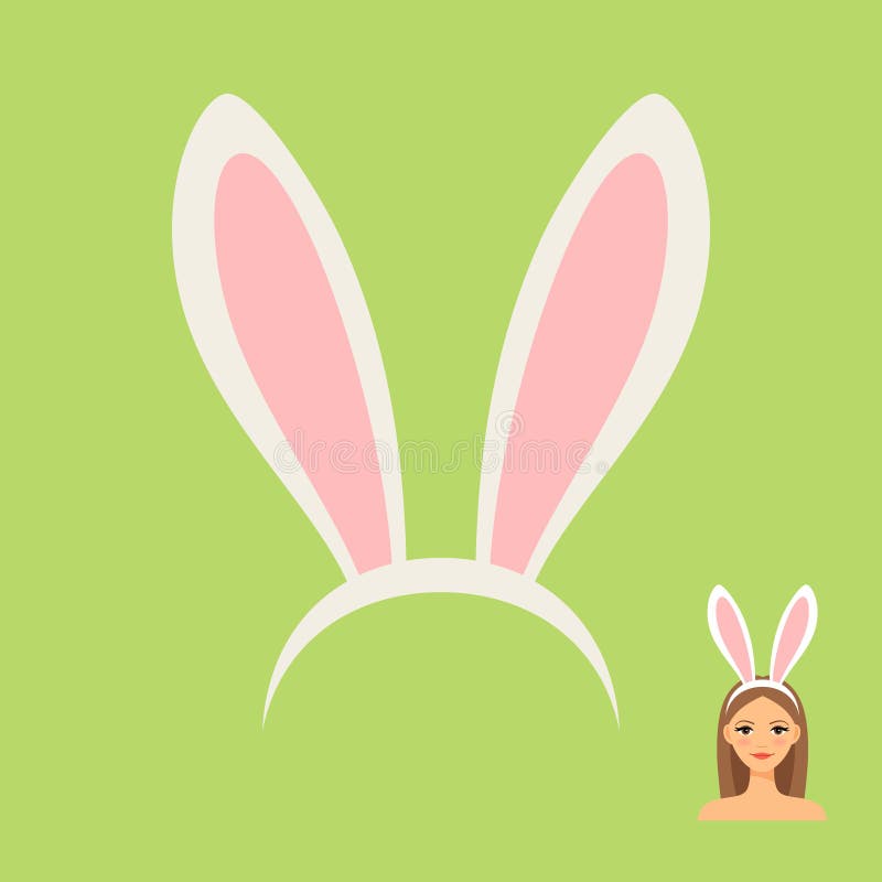 Oreilles de lapin accessoire et fille principaux illustration libre de droits Oreilles de lapin accessoire et fille principaux illustration libre de droits
