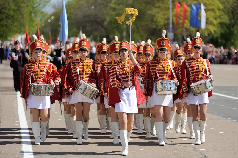Orel, Rússia – 09 de maio de 2015: Celebração do 70. º aniversário fotografia de stock royalty free