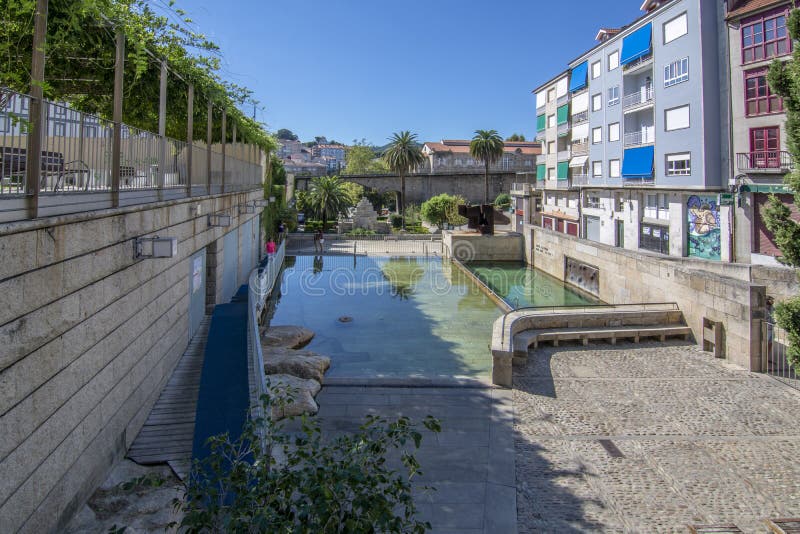 Burgas hot thermal and medicinal spring in Ourense city