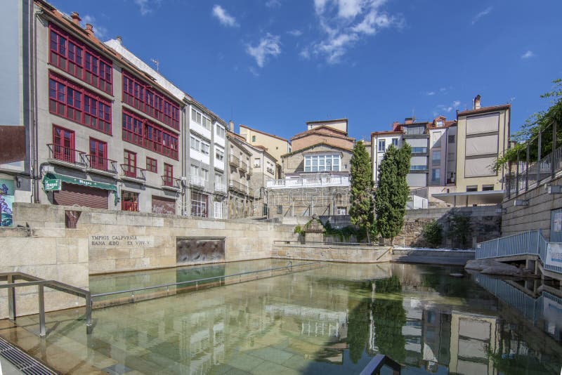Burgas hot thermal and medicinal spring in Ourense city