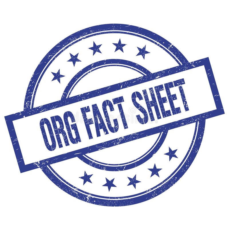 ORG FACT SHEET text written on blue vintage round stamp vector illustration
