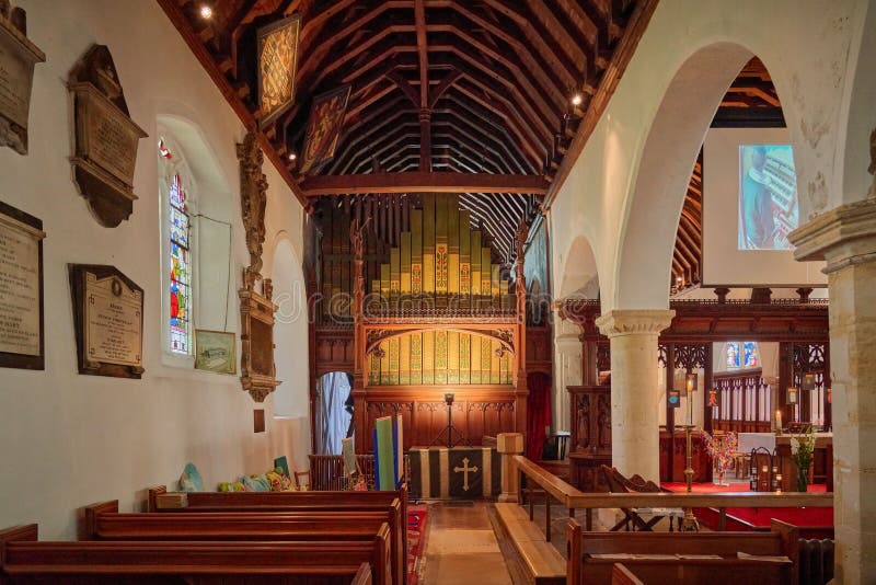 Organ at Saint John the Baptists Church in Margate Editorial Image