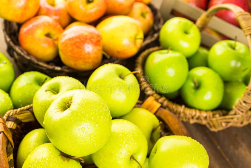 Organic apples stock photo. Image of granny, golden, drop 59465372