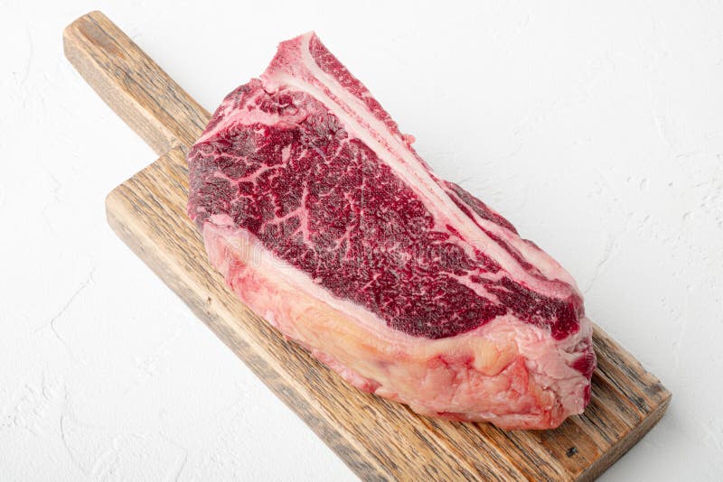Organic Beef Meat Raw Steak, Club Steak Cut, on White Stone Surface Stock Photo Image of