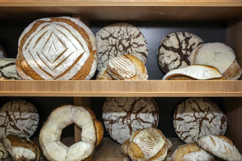 Organic Breads at the Bakery Shelf Stock Image Image of fresh, food