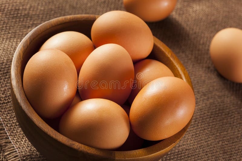 Organic Cage Free Brown Eggs Stock Photo Image of uncooked, yolk